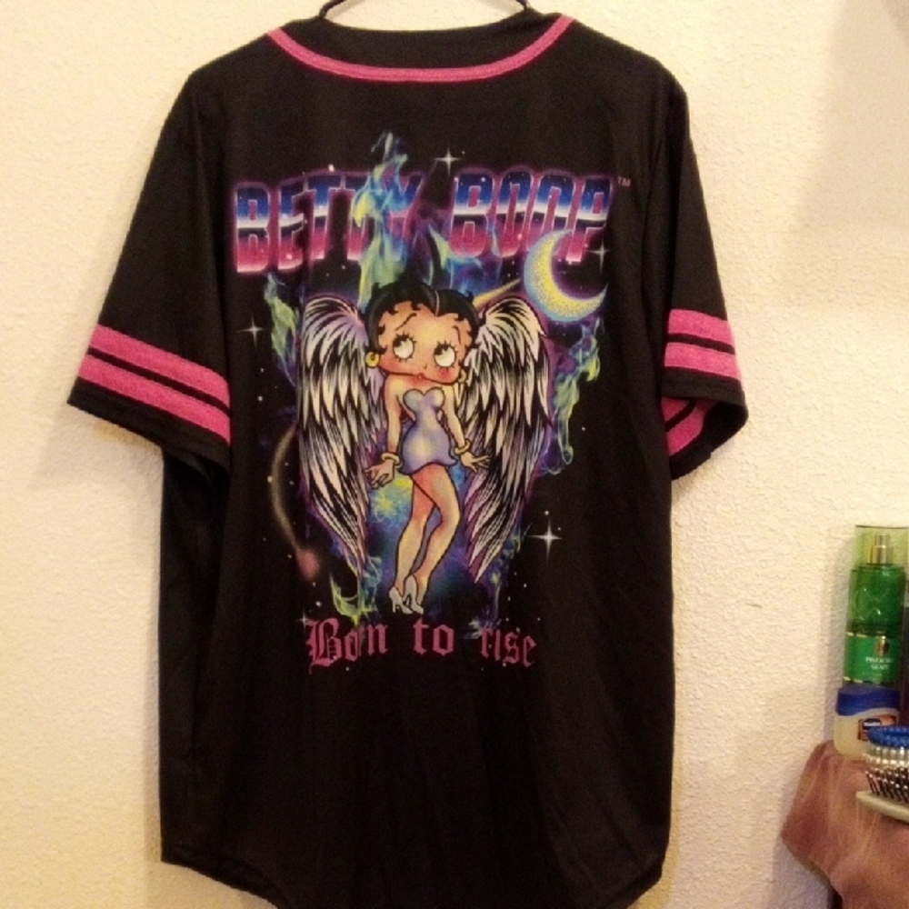 Betty Boop Black and Pink Kids Jersey - Picture 3 of 5